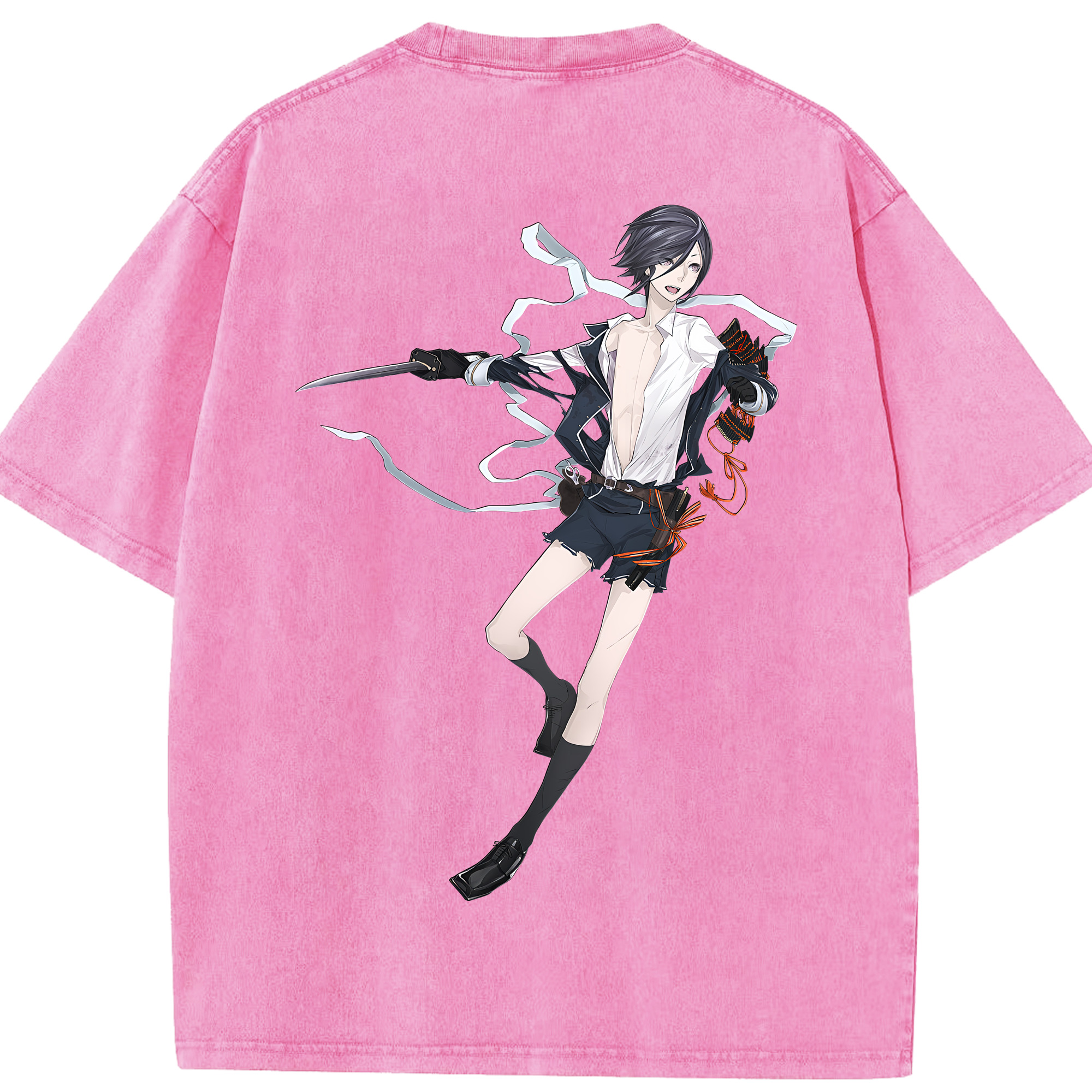 （画像用） 刀剣乱舞 Touken Ranbu 綿100% ヴィンテージ風 半袖Tシャツ（背面プリント）